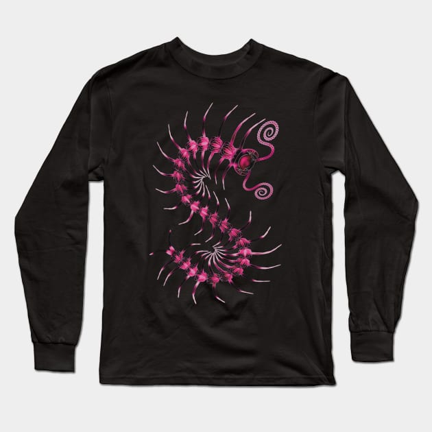 Bold Pink Centipede Long Sleeve T-Shirt by IgorAndMore